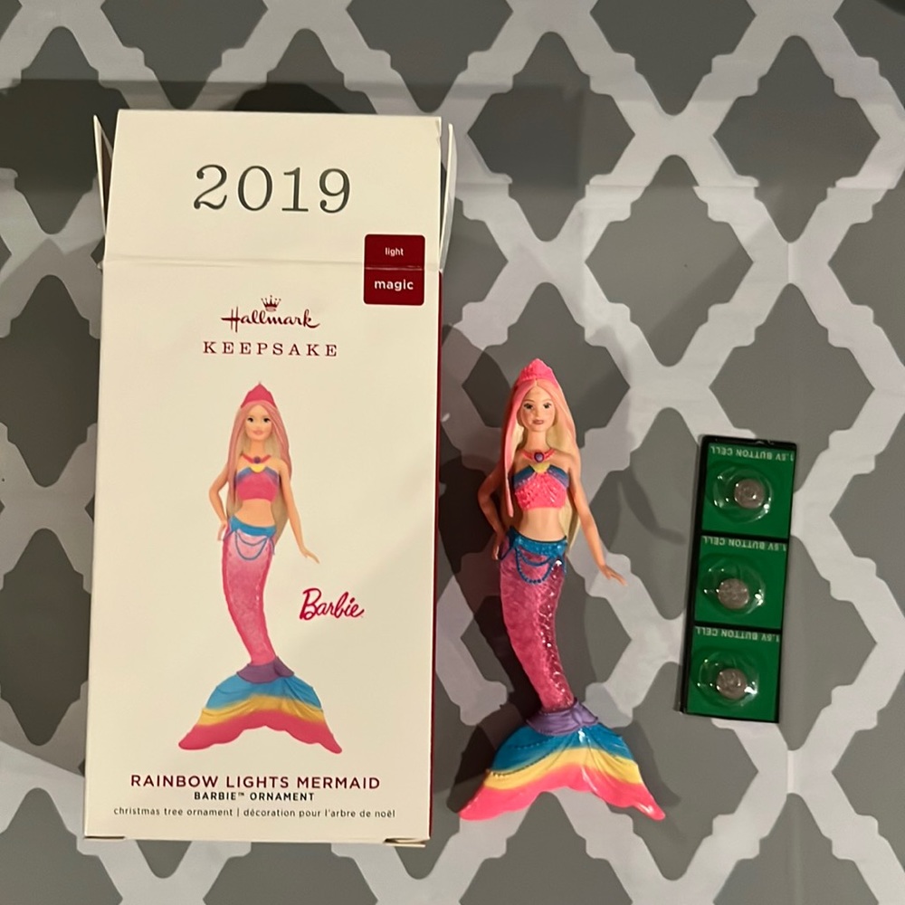 Hallmark Barbie Rainbow Lights mermaid ornament